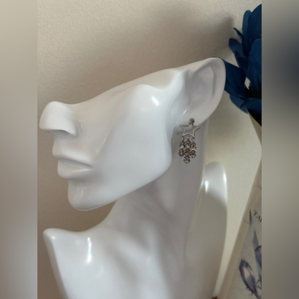 Silver Star Dangle Earrings
